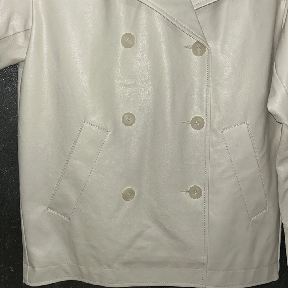 Anthropologie Maeve Faux Leather Cocoon Blazer - Picture 6 of 13